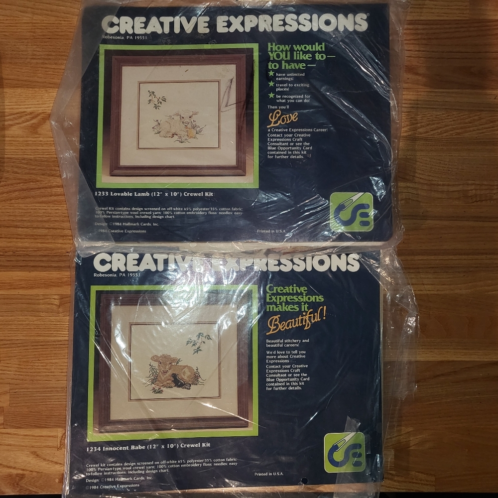 Creative Expressions Crewel Embroidery Kits Lovable Lamb Innocent Babe Calf Kit